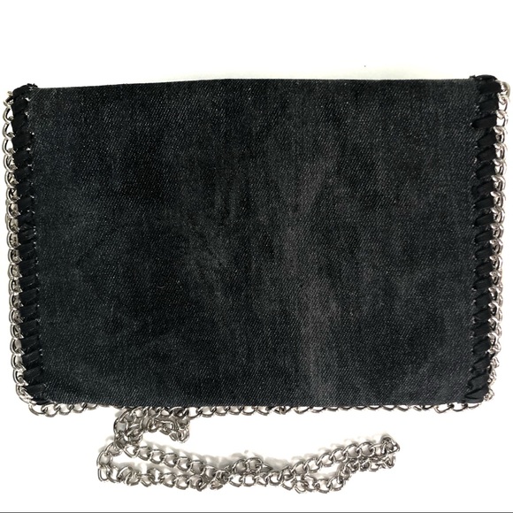 URBAN EXPRESSIONS DENIM CROSSBODY CLUTCH - Picture 2 of 10